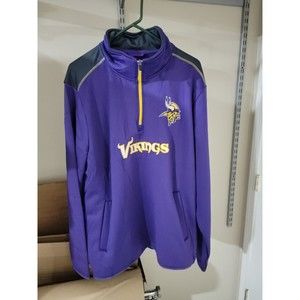 NFL Team Apparel Men XL Minnesota Vikings Pullover 1/4 Zip